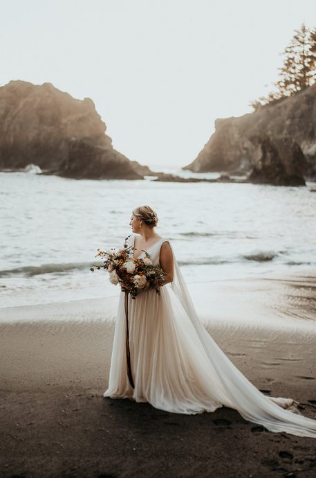 Leslie's Grecian Gown for an Oregon Coast Elopement